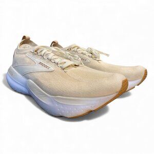 Womens Brooks Glycerin 21 Stealthfit Running Shoes Size 10 Cream (Worn 2-3X)
